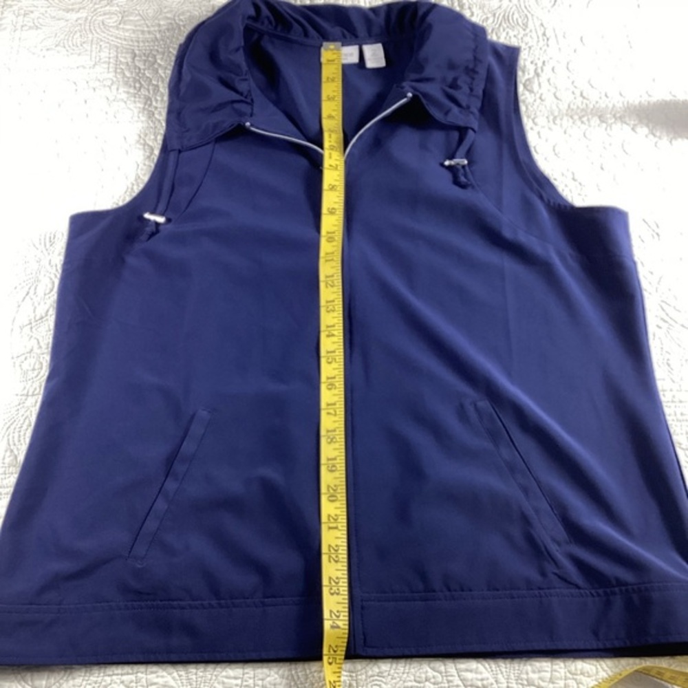 Chico’s Weekend Athleisure Jacket Sleeveless Navy Blue‎ Size 2 Full Zip - Picture 6 of 10